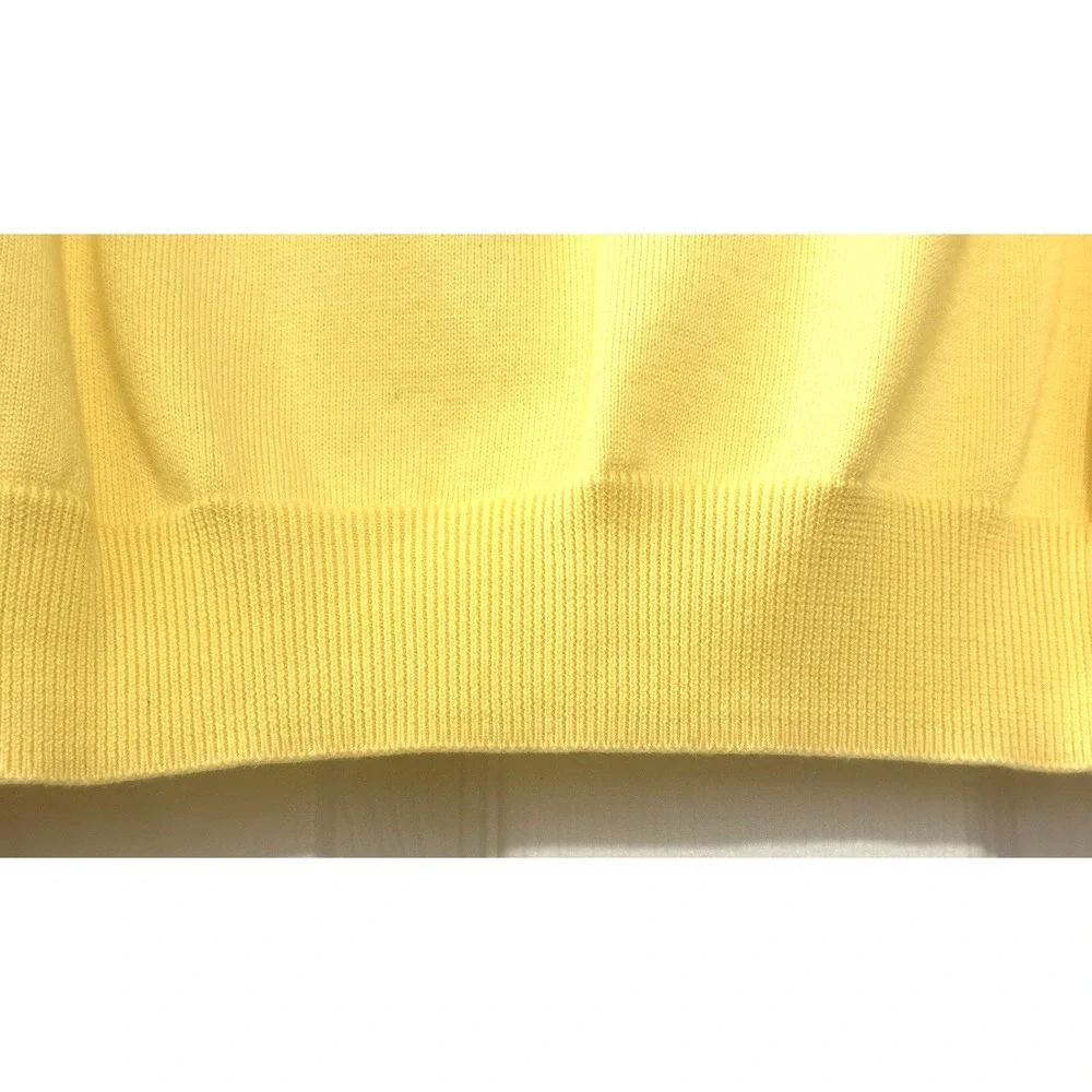 Men's Brooks Brothers Sweater Large V Neck Cotton Golf Pullover Yellow USA